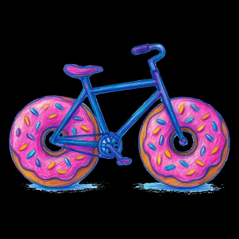 Conception de vélo beignet coloré