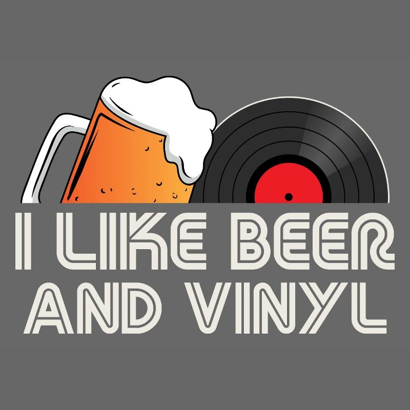 J’aime le design rétro de bière et de vinyle