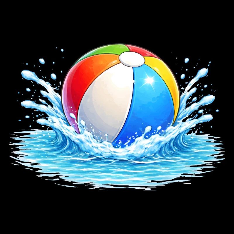 Bunter Wasserball im Meer 