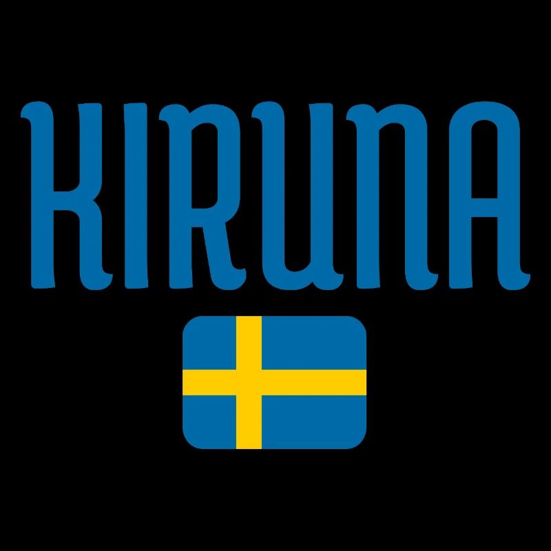 Kiruna avec le drapeau suédois