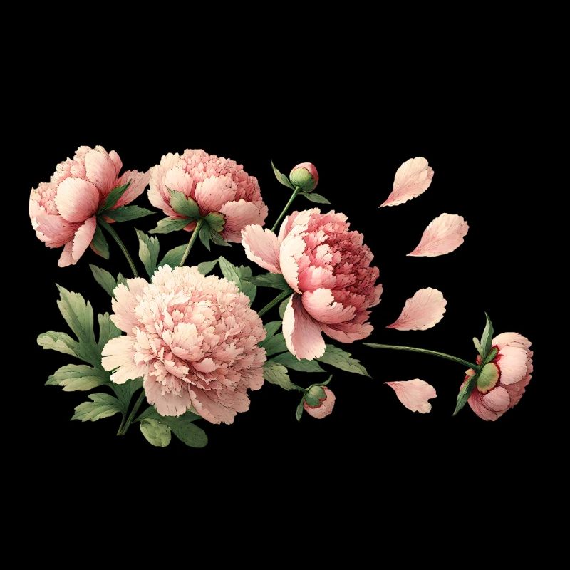 Romantic pink peonies