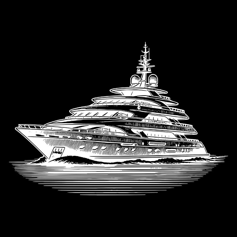 Luxury motor yacht on the high seas