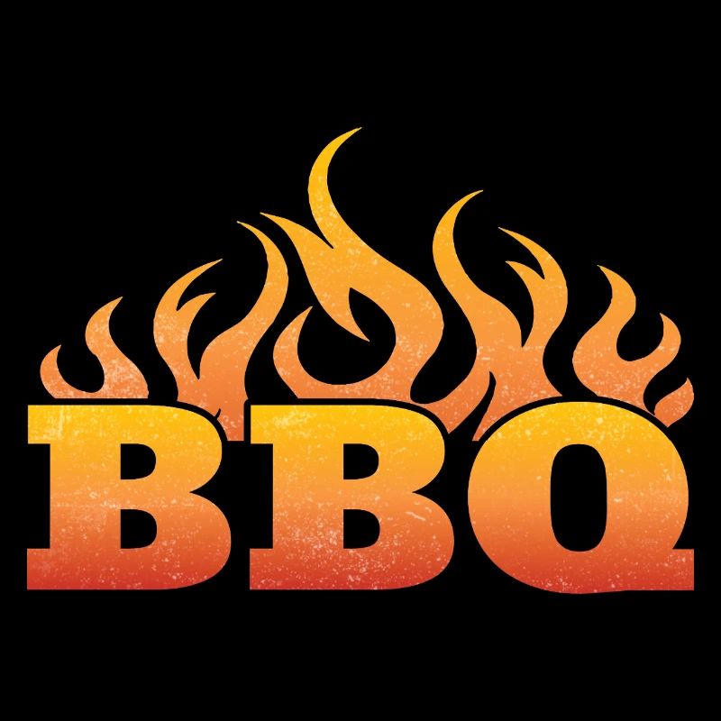 Barbecue Party Flaming BBQ Design