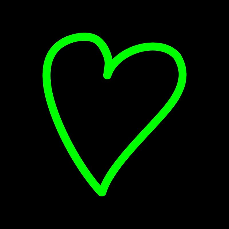 Heart freehand green