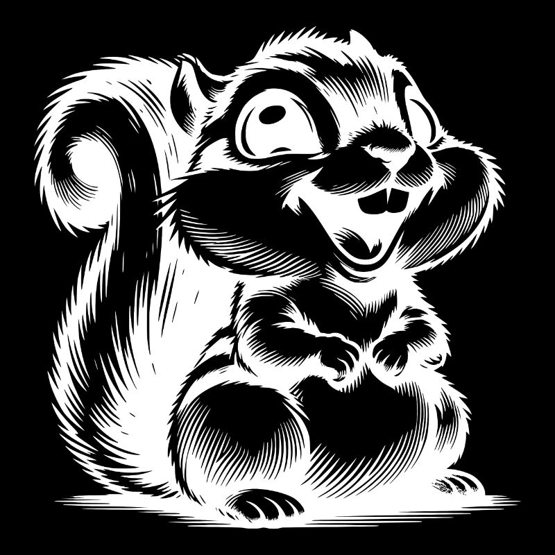Mignon bébé écureuil portrait croquis