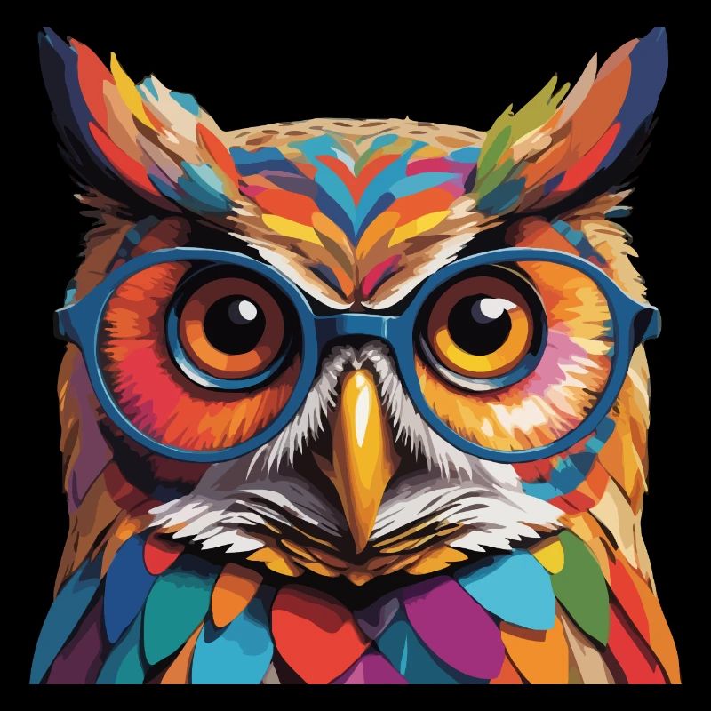 Owl Cool with Glasses Colored Tough