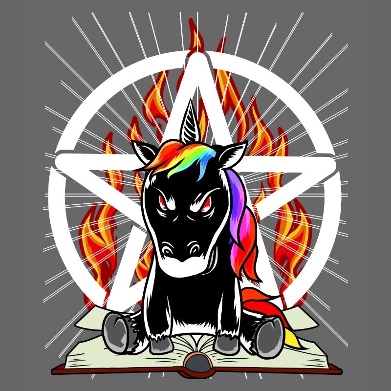 Satan Unicorn Pentagram Devilish Mythical Creature Evil