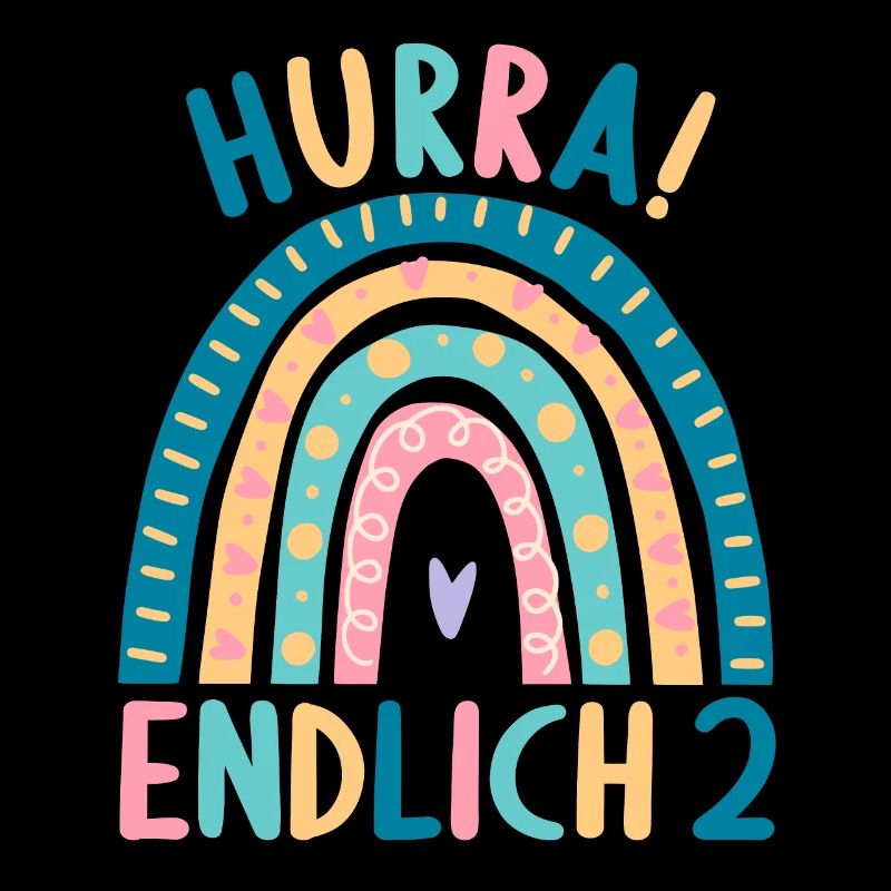 2 Jahre Geburtstagskind Regenbogen 2. Geburtstag