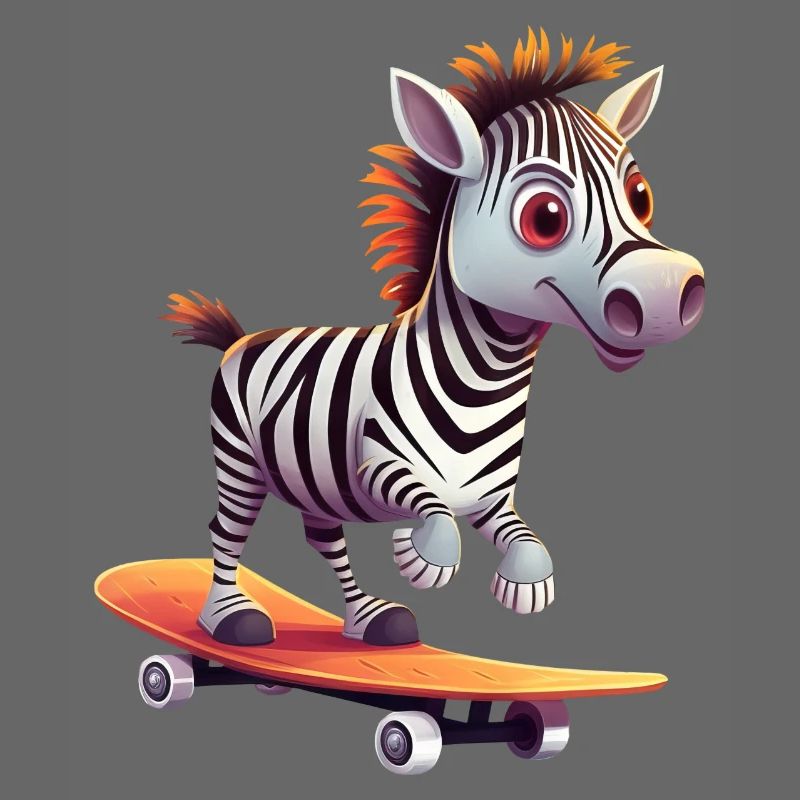Zebra auf Skateboard - Dynamisches Design
