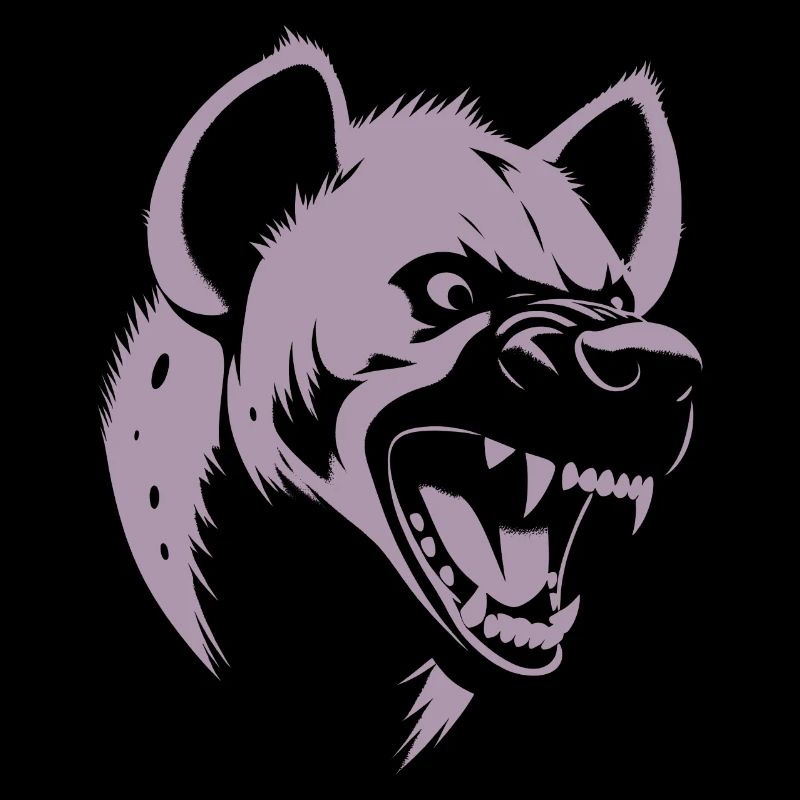 Minimalistische Hyäne Silhouette Brüllend