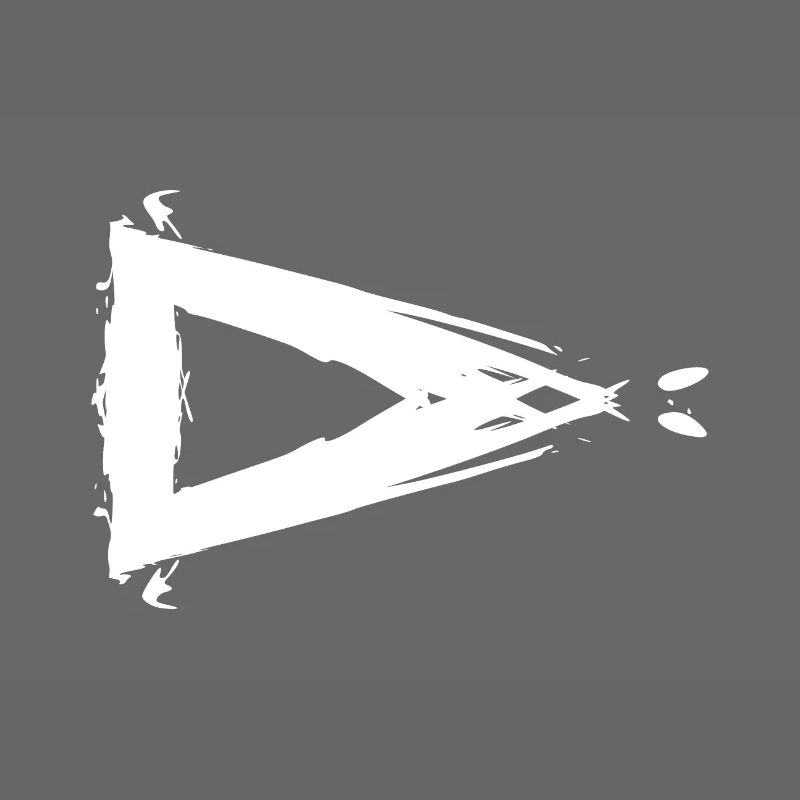 Triangle design brush shape math white