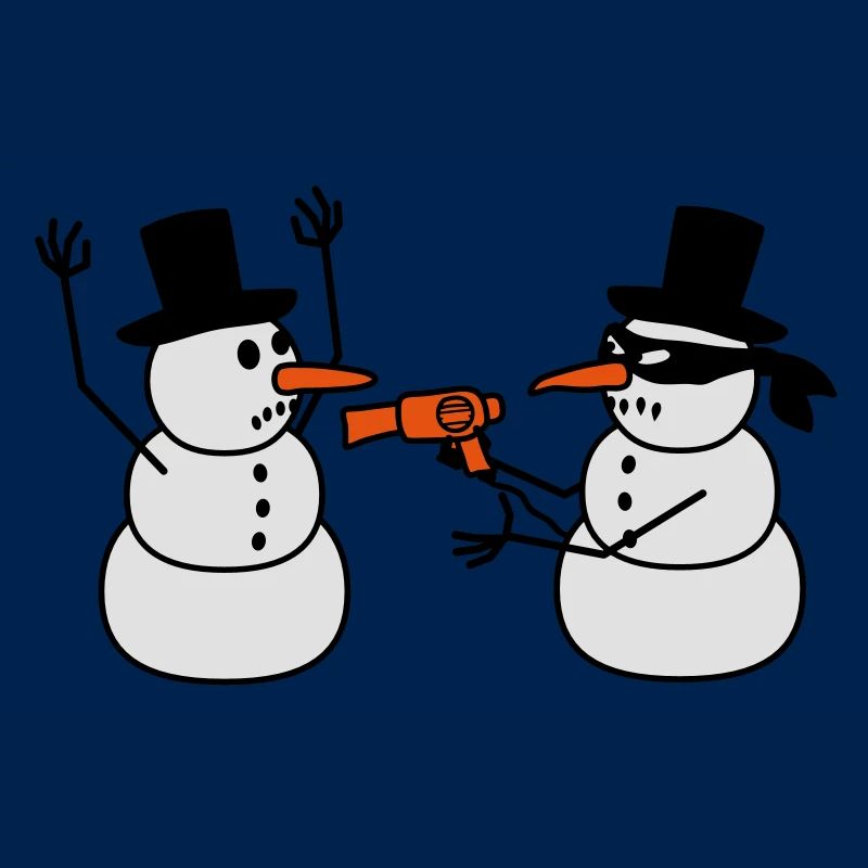 Evil Snowman Raid Robber Sèche-cheveux Funny Robbery