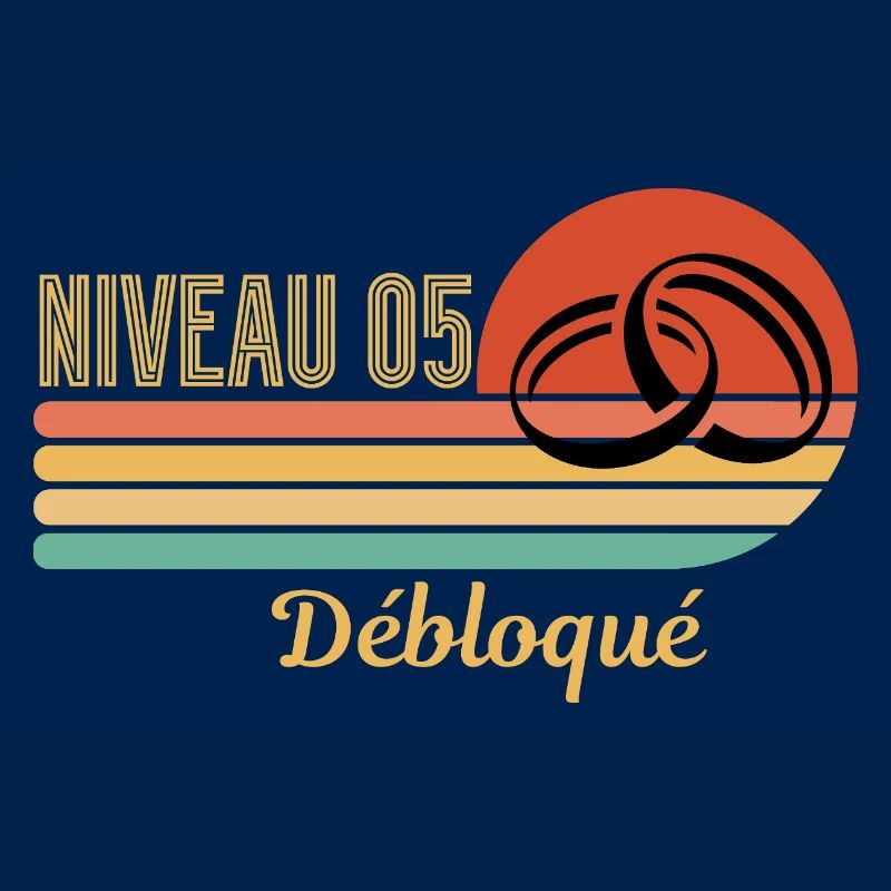 Niveau 05 débloqué design rétro graphique