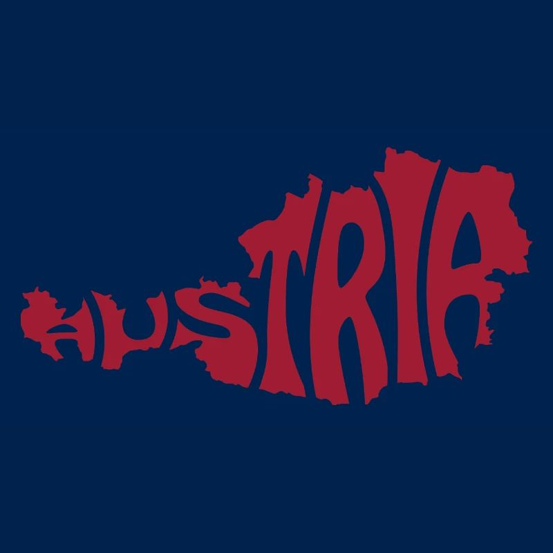Austria Map Artistic Typography Design