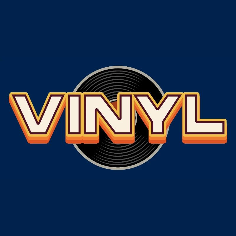 Conception typographique rétro du vinyle