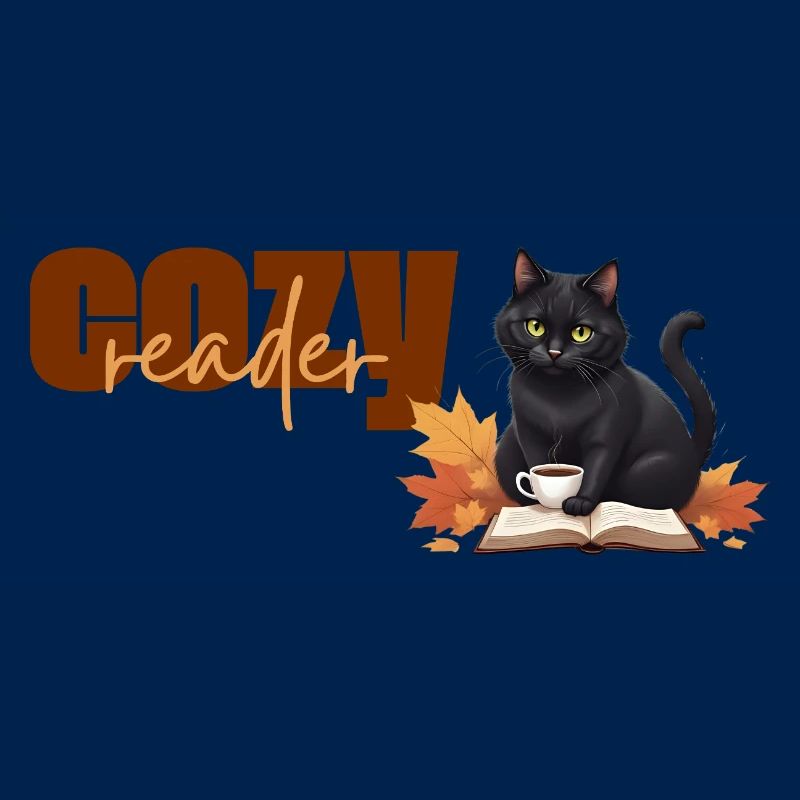 Cozy reader - Thème de lecture chat automnal