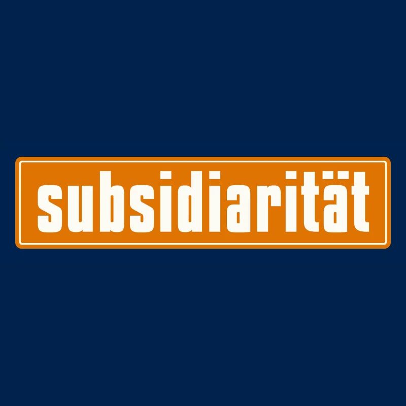 Subsidarity Schriftzug auf Background