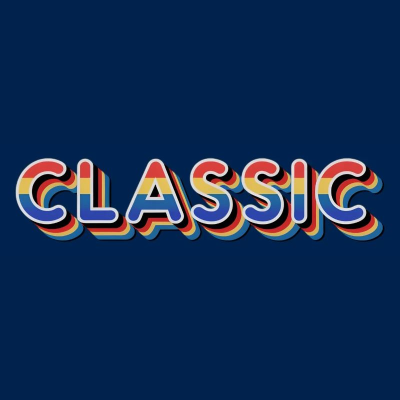 Klassischer Regenbogen-Retro-Text