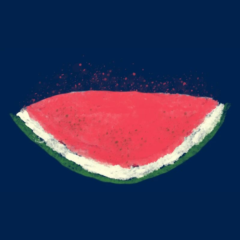 Melon, pastèque, aquarelle