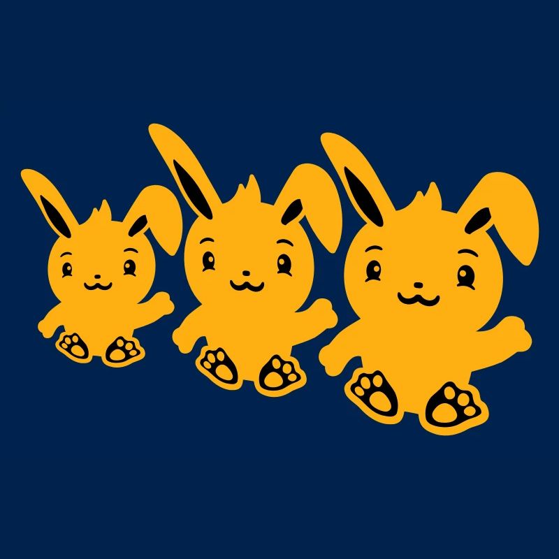 3 lapins trois amis équipe équipage agitant assis mignon
