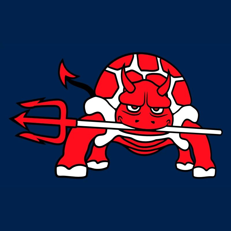 Turtle Devil Hell Trident Evil Demon Cool