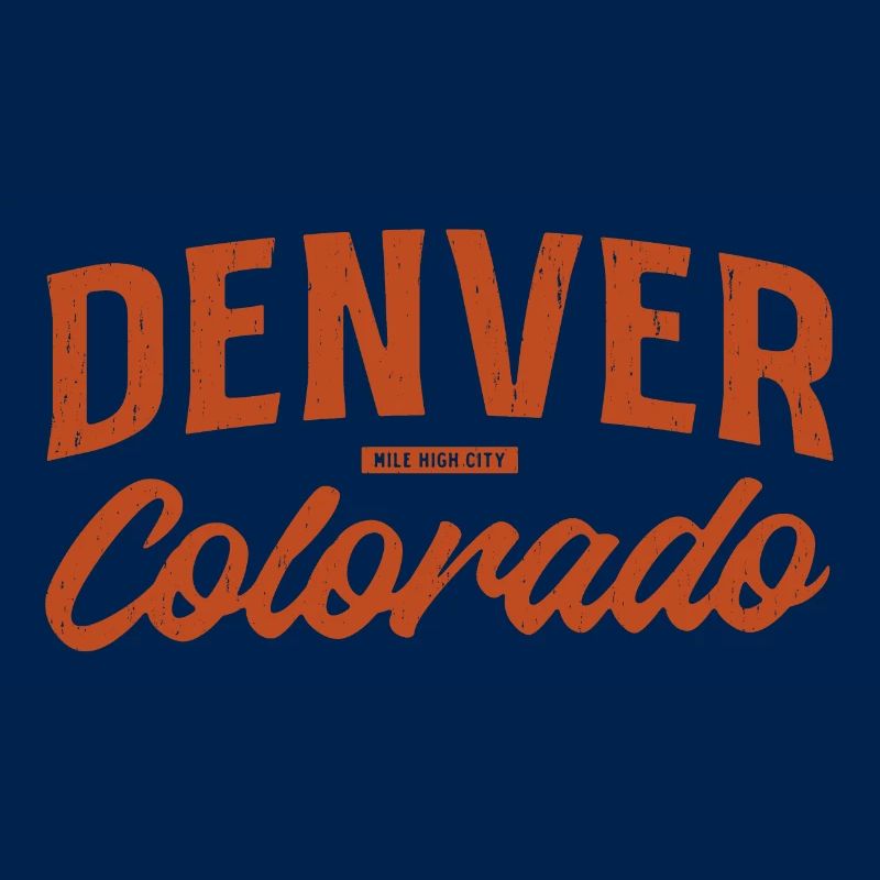 Denver Colorado Retro Script Logo