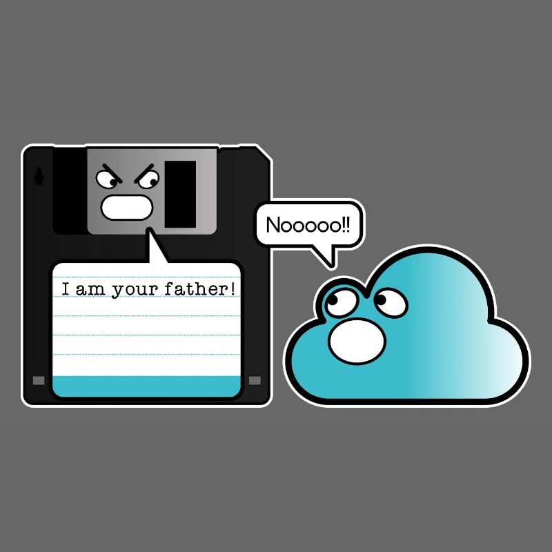 Diskette Cloud Speicher Vater Computer Witz