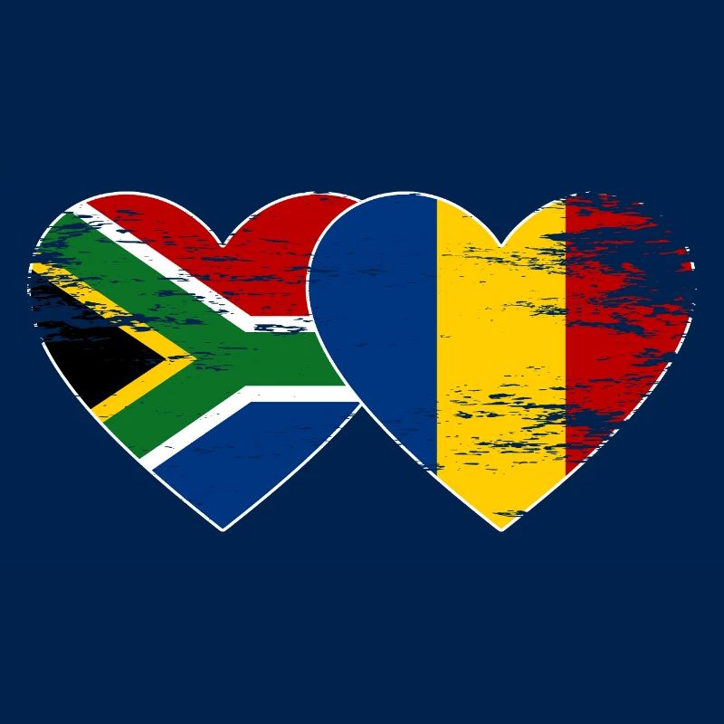 Afrique du Sud Tchad Drapeau Coeur Utilisé