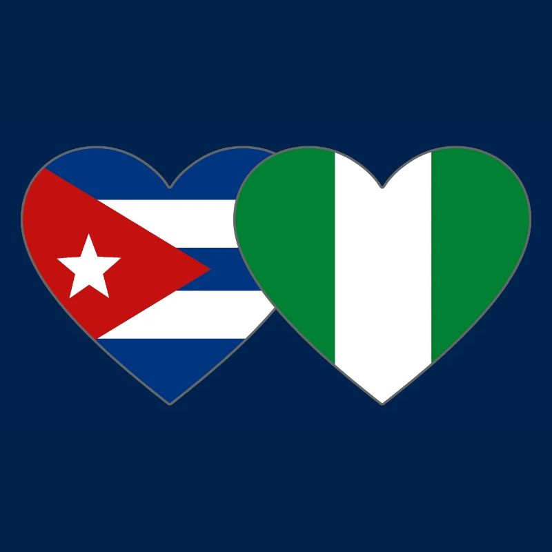 Drapeau du Nigeria Drapeau du cœur du Cuba
