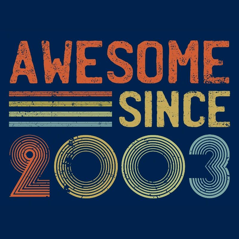 Texte du graphique de célébration rétro 2003