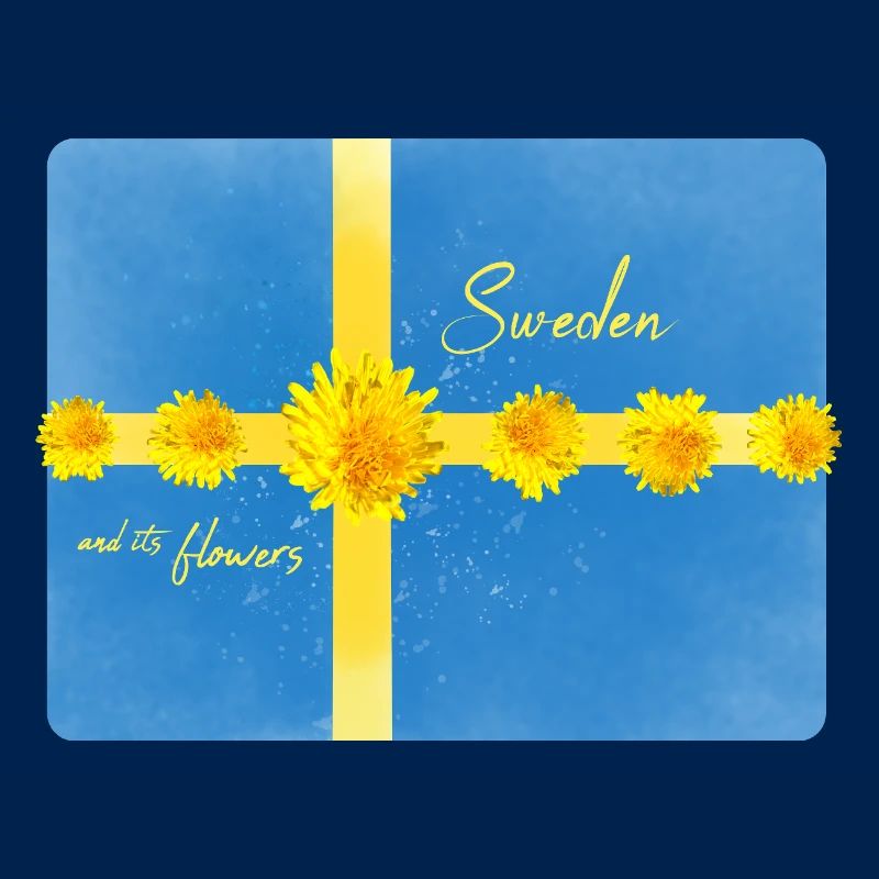Suède Fleurs Suède Drapeau