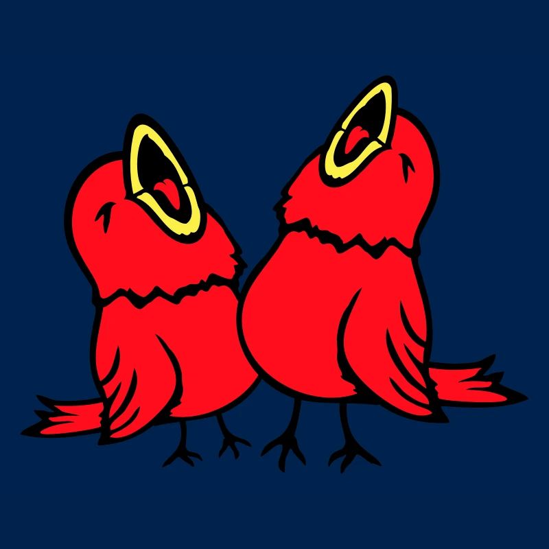 2 perruches, oiseaux chanteurs, moineaux, équipe de gazouillis