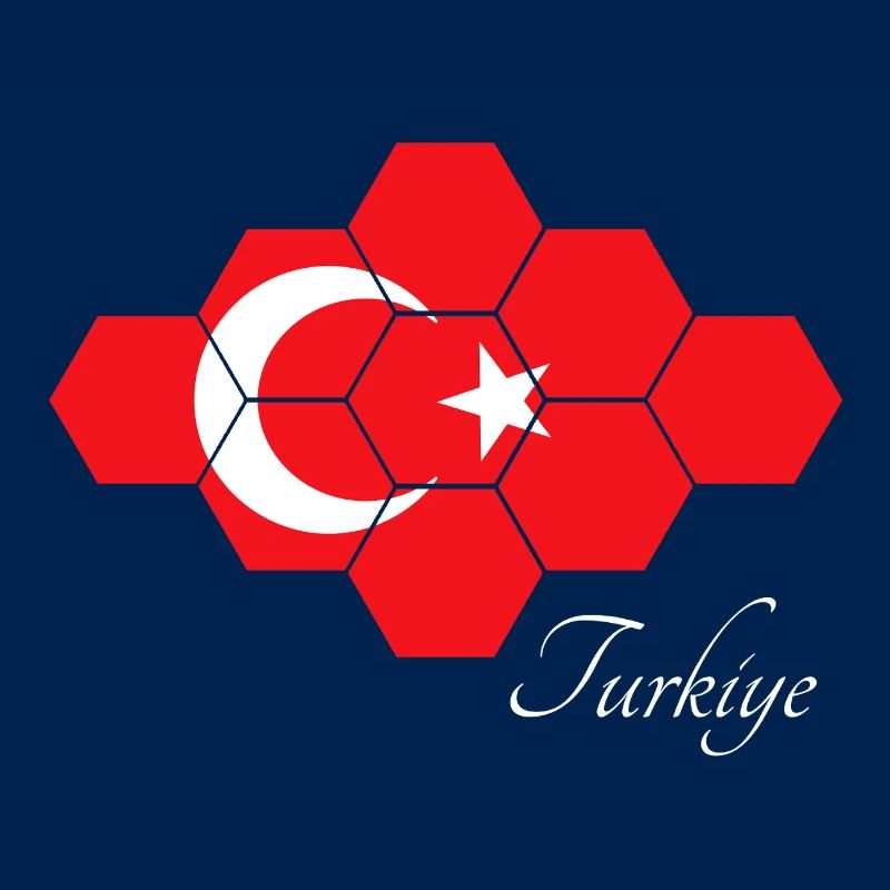 Hexagonal Turkey Flag Art