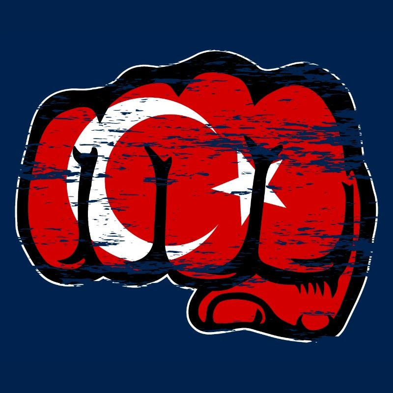 Poing de main drapeau turc utilisé