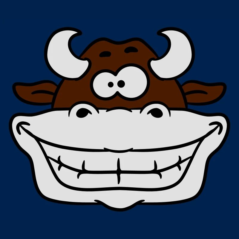 Crazy grinning cow