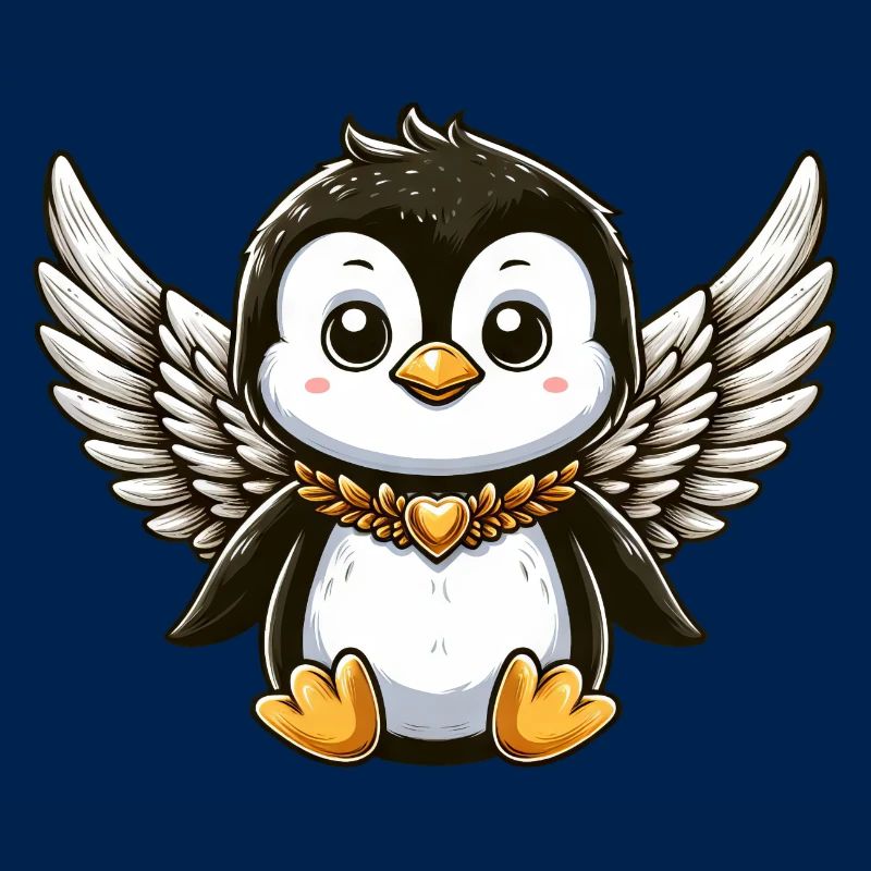 Cute Penguin Angel Comic Design