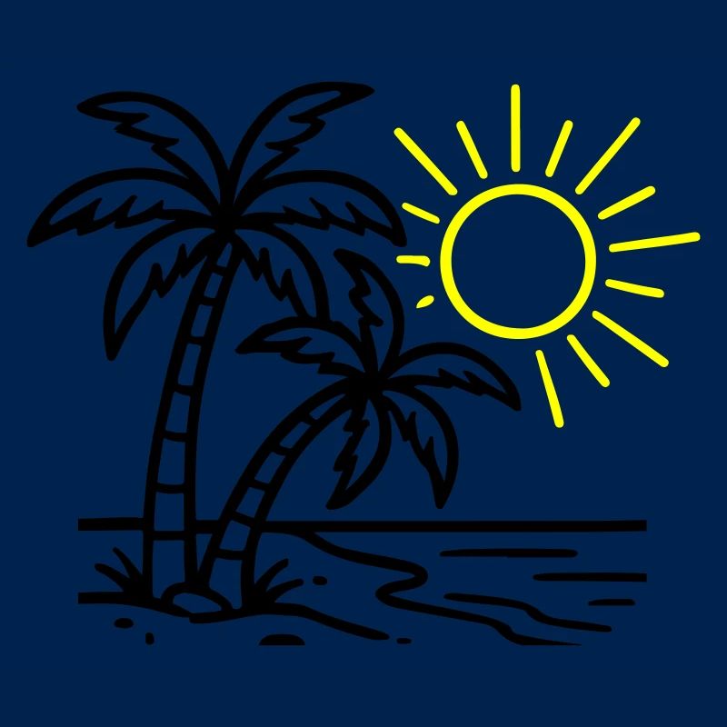 Plage de Island Palm Trees