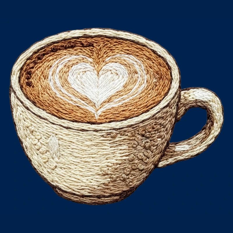 Embroidered cappuccino – coffee lover (printed)