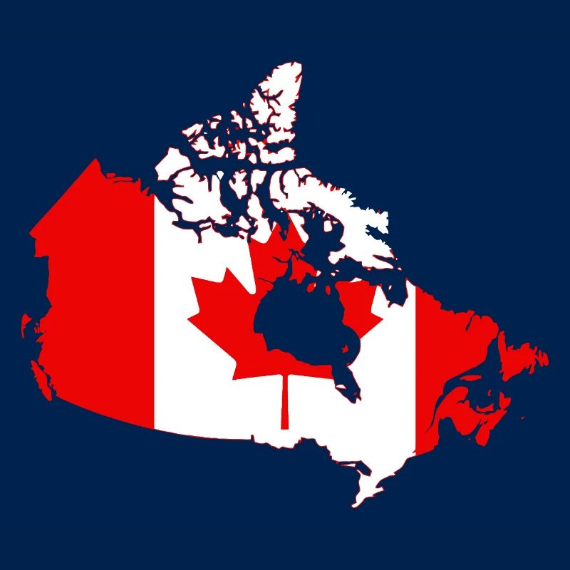 Silhouette du drapeau de la carte du Canada