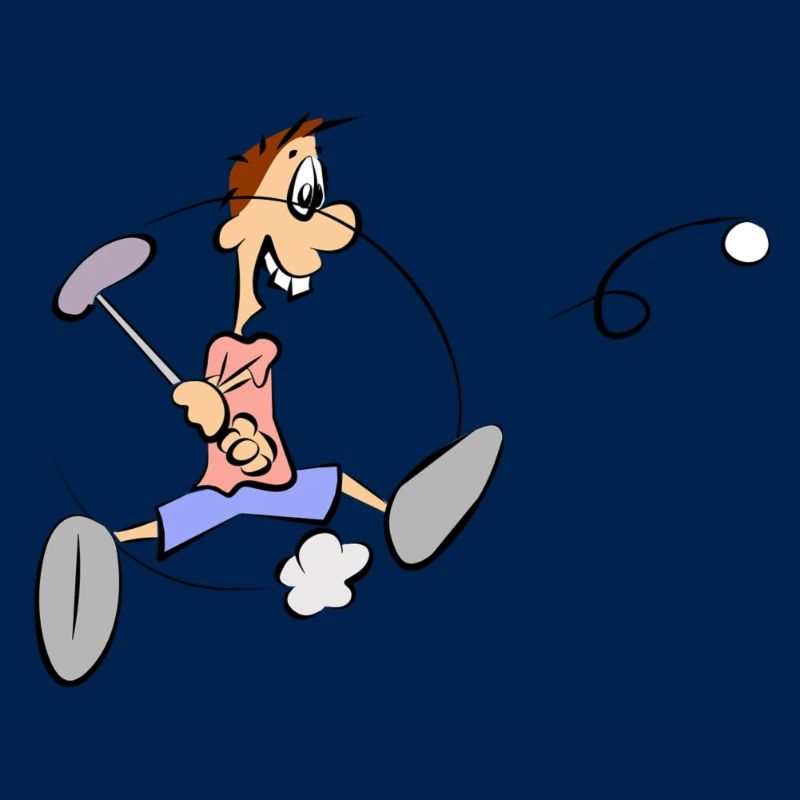 Eine Comic Figur beim Golf spielen - Geschenkidee