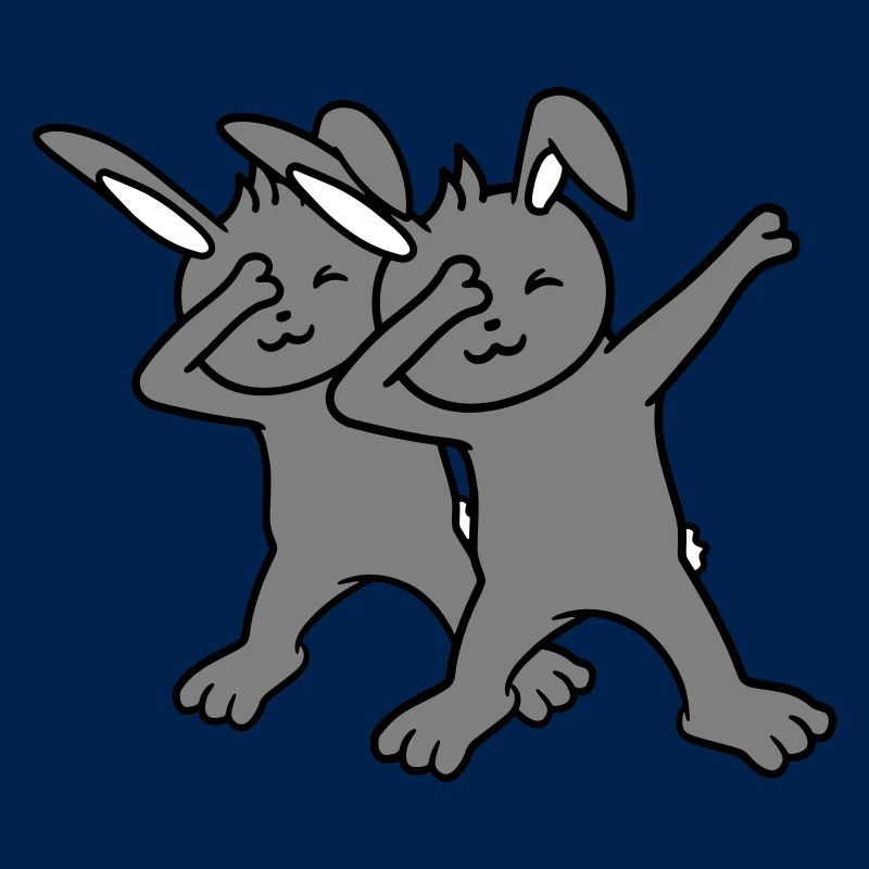 2 Hasen Dabbing Dab Dance Pose Tanzen Freunde Team