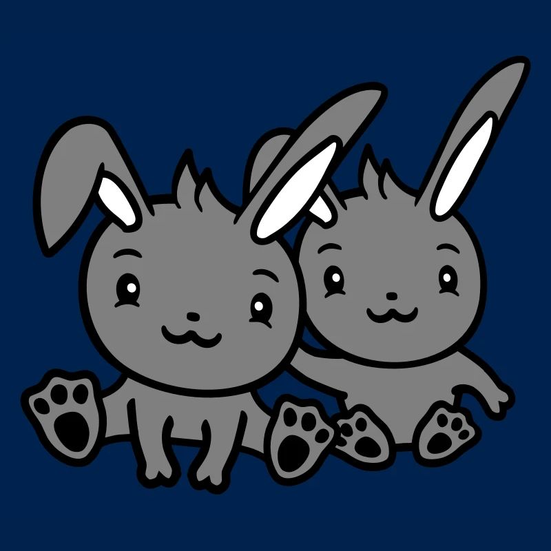 2 Hasen Freunde Team Crew Paar Zwei Glückliche