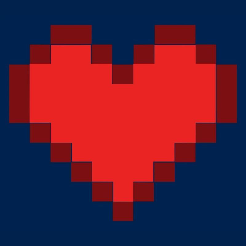 Pixel Heart 8-Bit Retro Gaming Vector