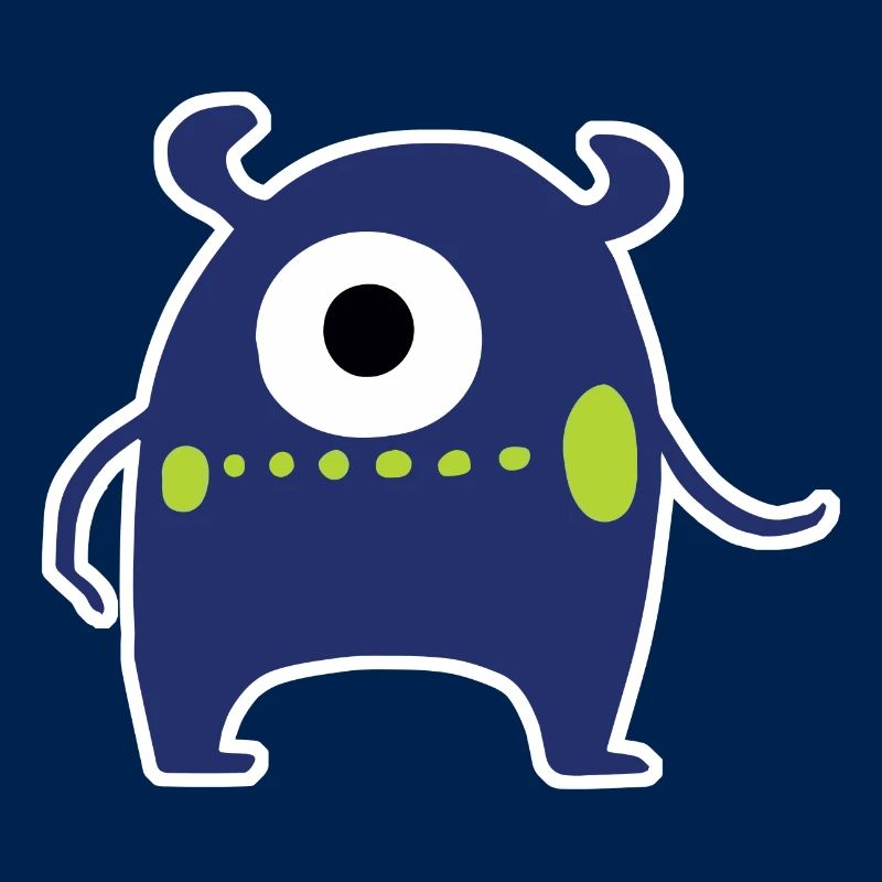 Monstre Cyclope bleu marine | Extraterrestre Chibi mignon