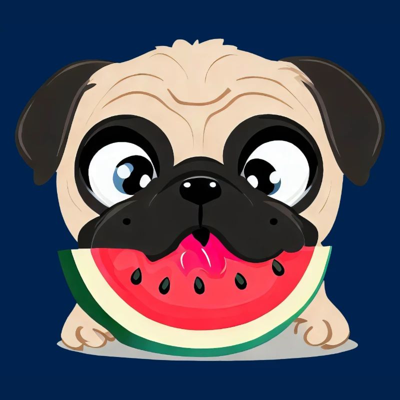 Carlin à la pastèque, Fruity Dog Design
