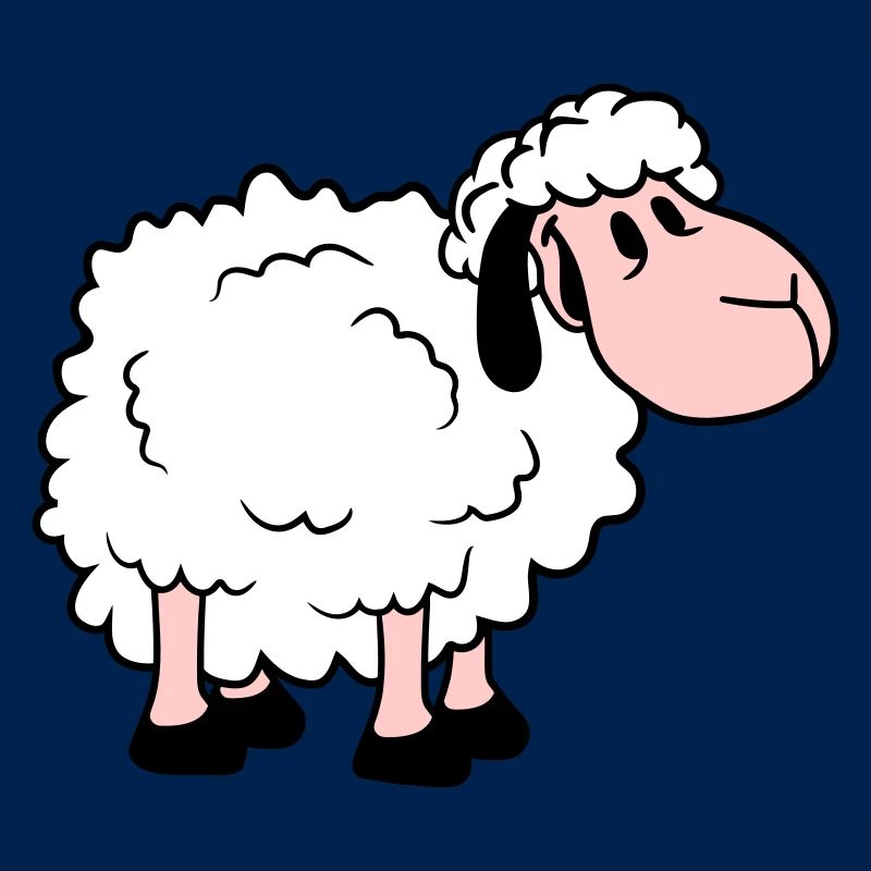 Schaf Baby Steht Süß Niedlich Lamm Kind Cool Comic