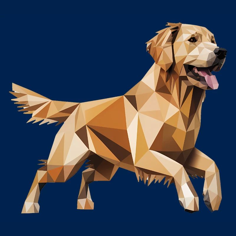 Golden Retriever - Cooles Low Poly Logo