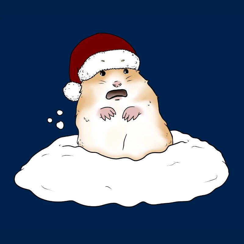 Weihnachtshamster im Schnee