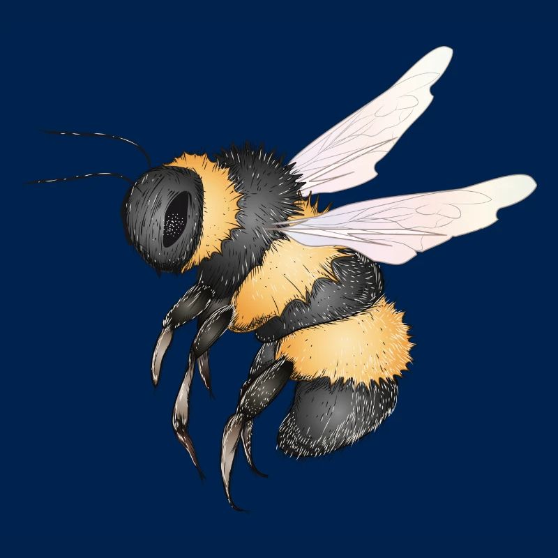 detaillierte Zeichnung einer fliegenden Hummel
