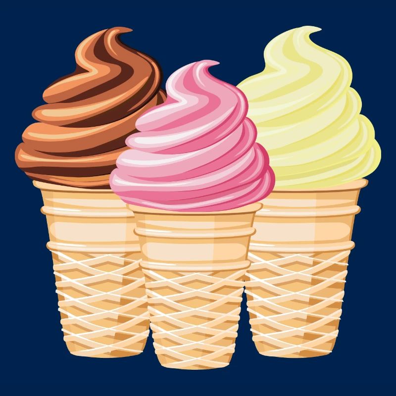 Softeis Vanille Schokolade Erdbeere